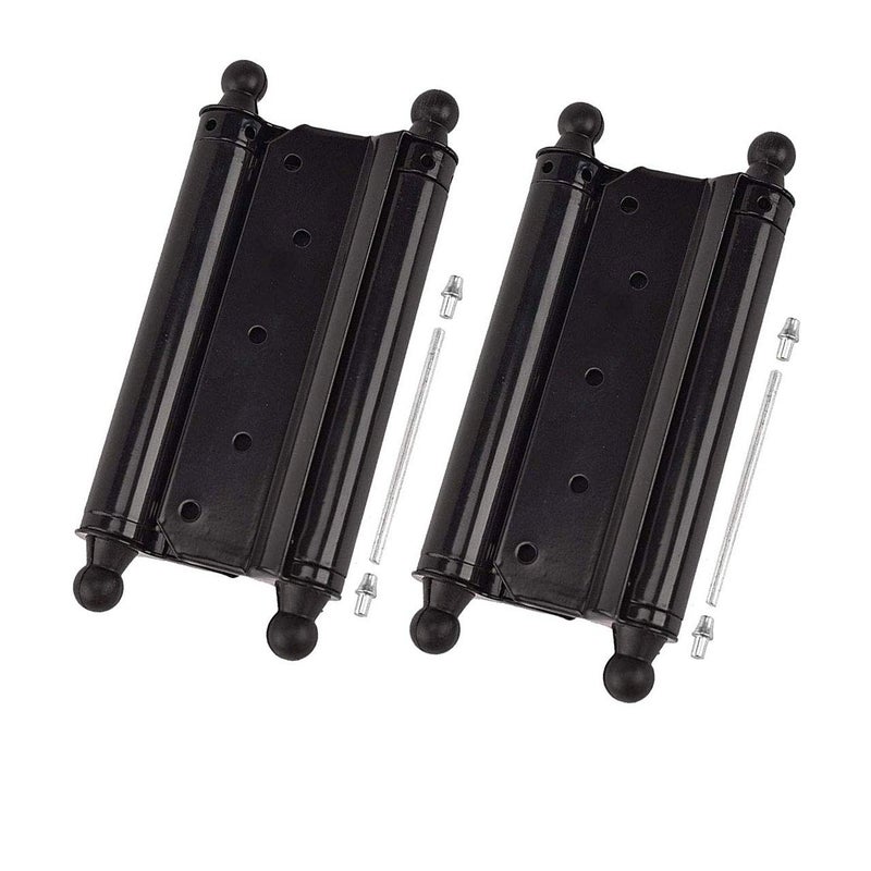 TamBee 6inch Double Action Spring Hinges, Self Closing Swinging Door Hinges Saloon Door Hinges for Cafe, Kitchen, Bar Doors, Including Pins and Screws, 2 PC - Image 1